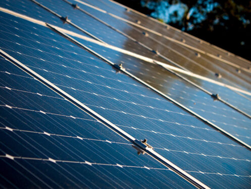 close up solar panels