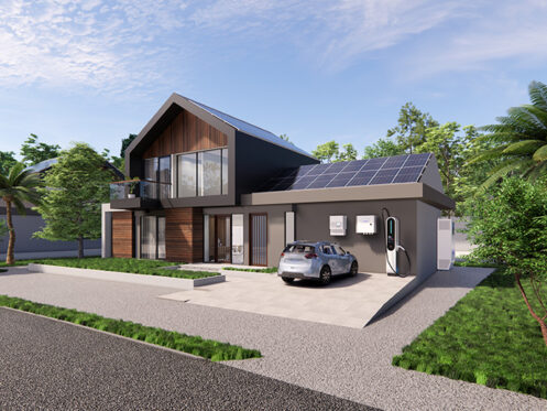 home with solar panels