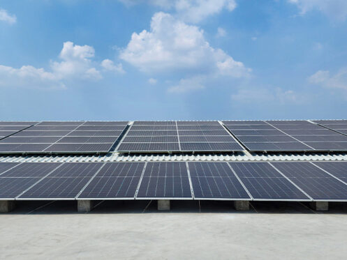 solar panels on roof